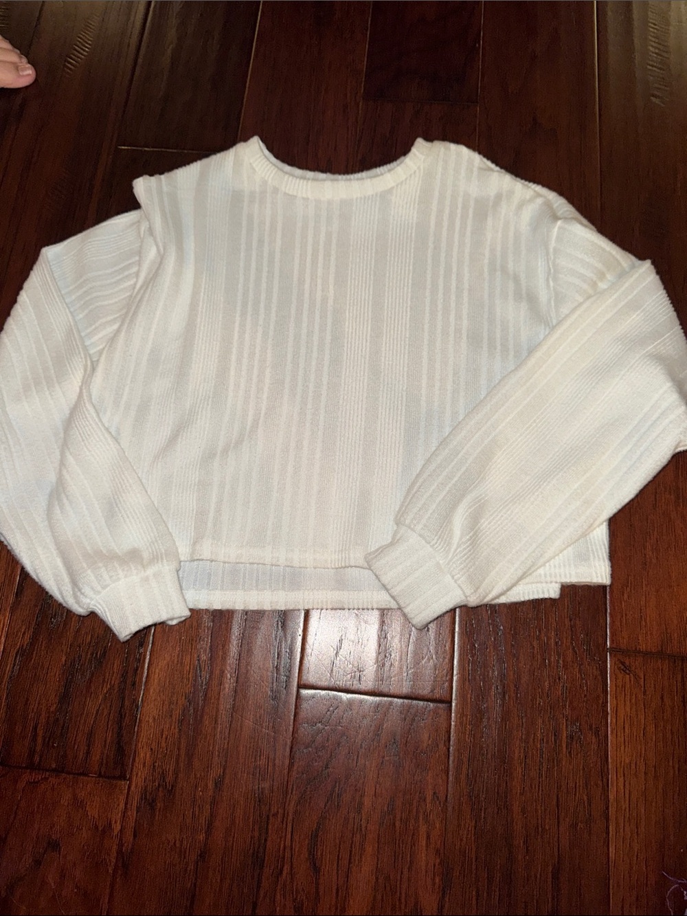 SHEIN White Ribbed Knit Kids Sweater